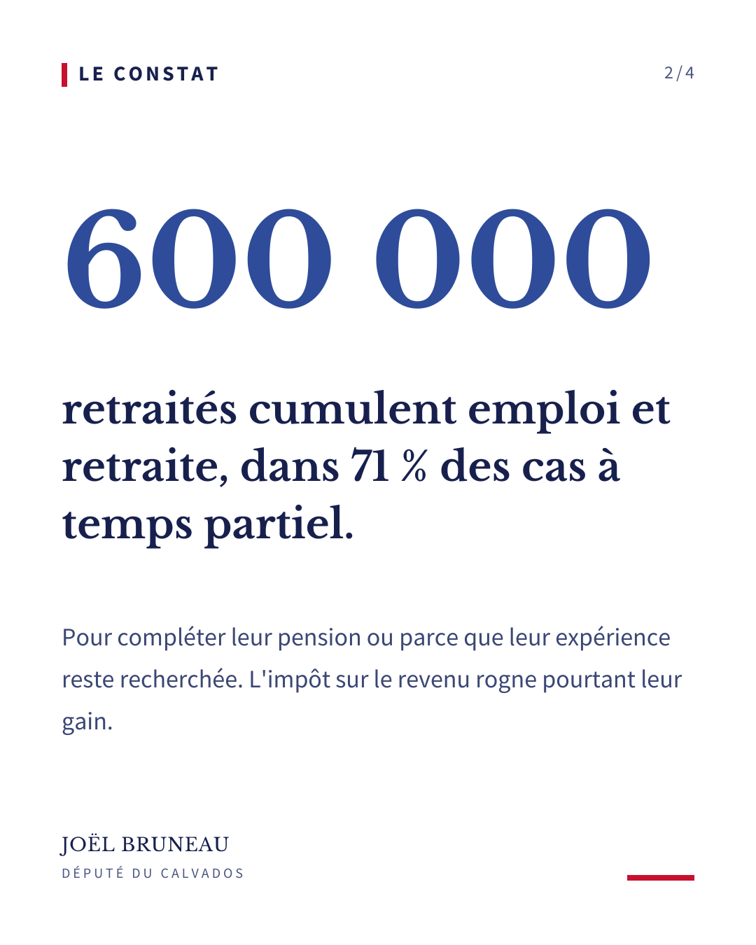 Le constat : 600 000 retraités cumulent emploi et retraite, dans 71 % des cas à temps partiel.